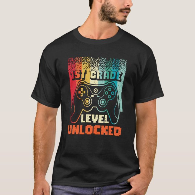 1st Grade Level Unlocked Back To School First Grad T-Shirt (Vorderseite)