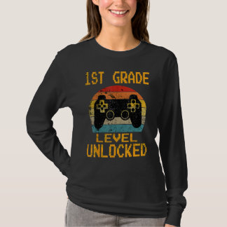 1st Grade Level Unlocked Gamer First Day of School T-Shirt