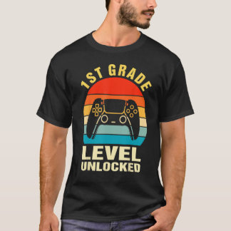 1st Grade Level Unlocked Gamer First Day Of School T-Shirt
