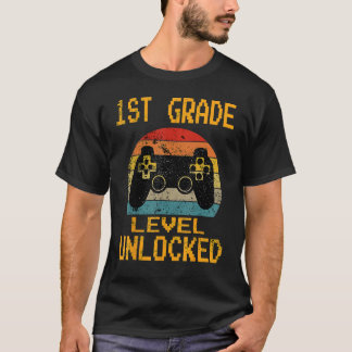 1st Grade Level Unlocked Gamer First Day of School T-Shirt