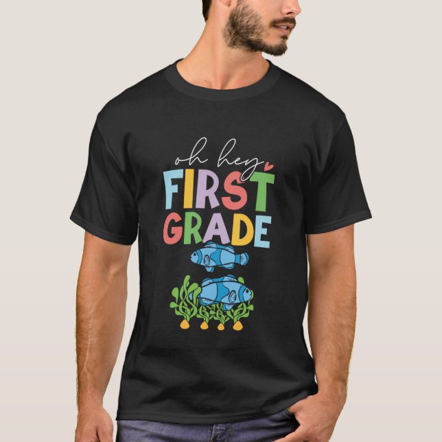 1st Grade Outfit Boys Kids Fish - First Day of Fir T-Shirt (Vorderseite)