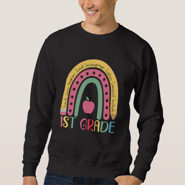 1st Grade Rainbow Team First Grade Teacher Boho Ra Sweatshirt (Vorderseite)