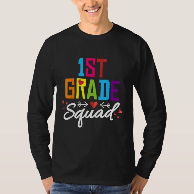 1st Grade Squad  First Teacher Student Team Back T T-Shirt (Vorderseite)