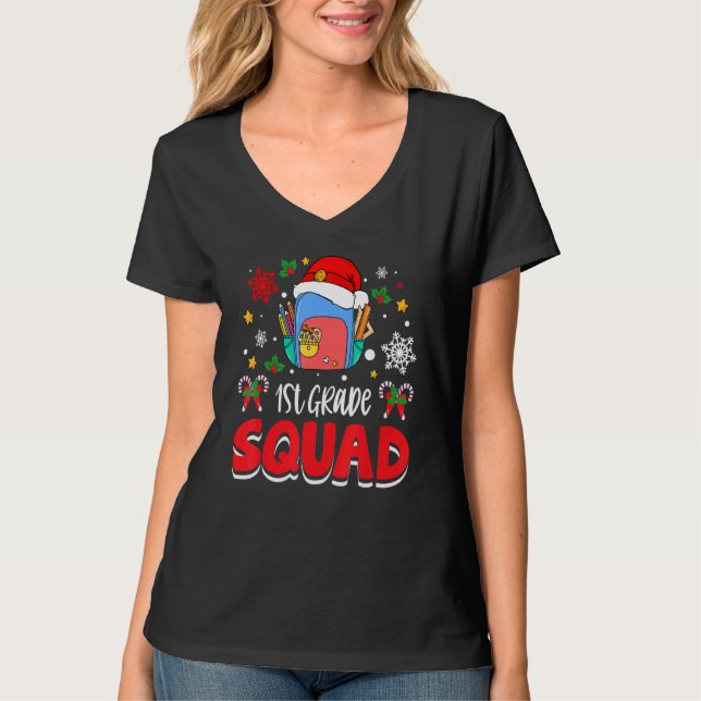 1st Grade Squad Group Matching Christmas Pajama Pa T-Shirt (Vorderseite)