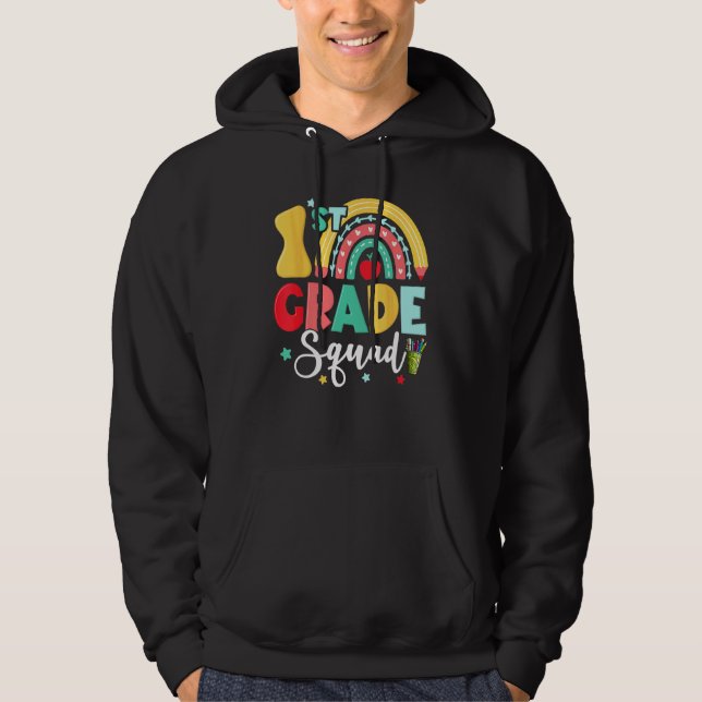 1st Grade Squad Team  Back To School Girls Boys Te Hoodie (Vorderseite)