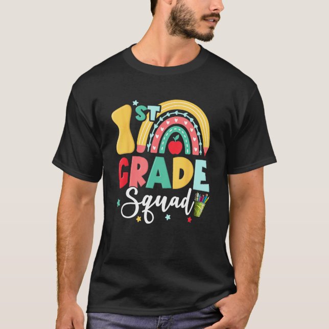 1st Grade Squad Team Funny Back To School Girls Bo T-Shirt (Vorderseite)