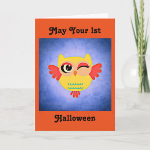 1st Halloween Cute Owl Karte