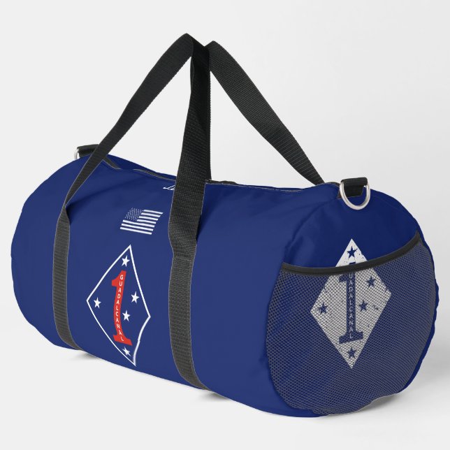 1st Marine Division Veteran Personalisiert Duffle Bag (Rechte Ecke)
