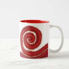 1st-Root Chakra Rot-Spiralen-Grafik #1 Zweifarbige Tasse