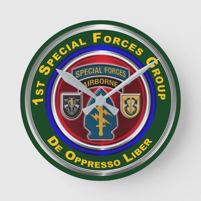 1st Special Forces Group Andenken Runde Wanduhr (Vorderseite)