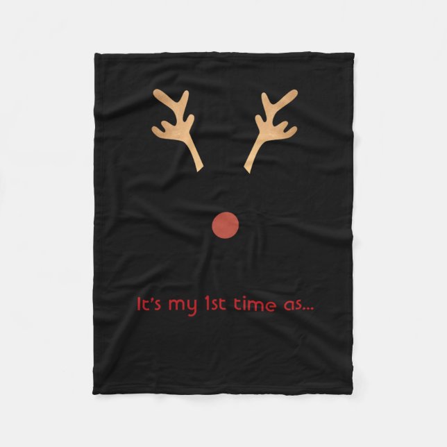 1st Time Brother Claus White Family Christmas T Sh Fleecedecke (Vorderseite)