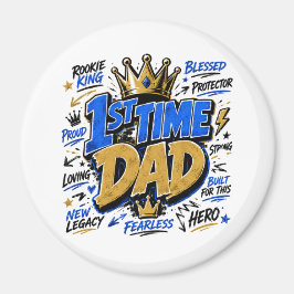 1st Time Dad Zweifarben-Kaffee Magnet