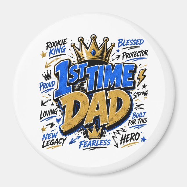 1st Time Dad Zweifarben-Kaffee Magnet (Vorne)