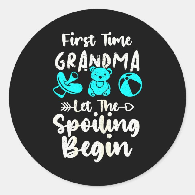 1st Time Grandma To Be First Time Grandma Grandmot Runder Aufkleber (Vorderseite)