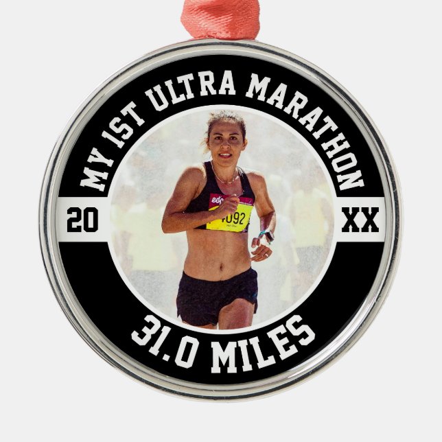 1st Ultra Marathon First Marathoner Running Runner Ornament Aus Metall (Vorne)