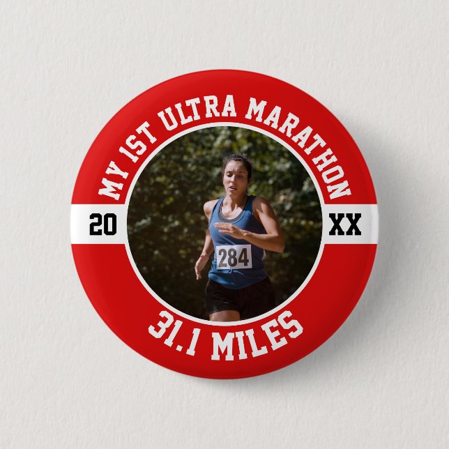 1st Ultra Marathon Running First Runner Sports Button (Vorderseite)