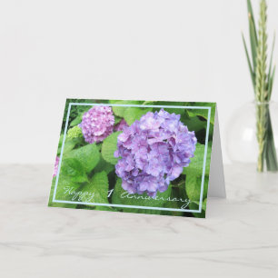 1st Wedding Anniversary Wishes Hydrangeas Elegant Karte