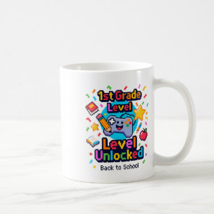 1ste Stufe Entsperrter Videogamer Pixel CK to S Kaffeetasse