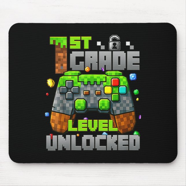 1ste Stufe Entsperrter Videogamer Pixel CK to S Mousepad (Vorne)