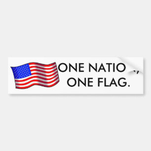 1usa1-med, EINE NATION, EINE FLAGGE Autoaufkleber