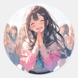 【20枚セット】感謝シール|寿司娘 GenerativeAI Runder Aufkleber