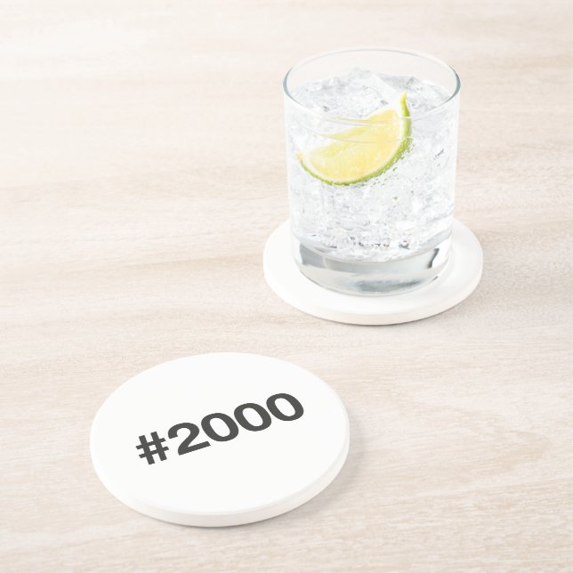 2000 Hashtag 25 Geburtstag Jahrestag Getränkeuntersetzer (Seite)