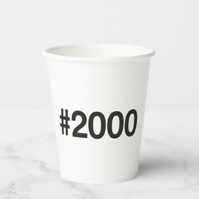 2000 Hashtag 25 Geburtstag Jahrestag Pappbecher (Vorderseite)