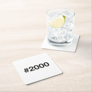 2000 Hashtag 25 Geburtstag Jahrestag Rechteckiger Pappuntersetzer
