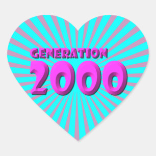 2000 Herz-Aufkleber
