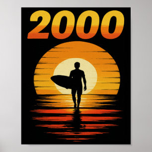 2000 Retro Surfen Vintage Sonnenuntergang 90er Äst Poster