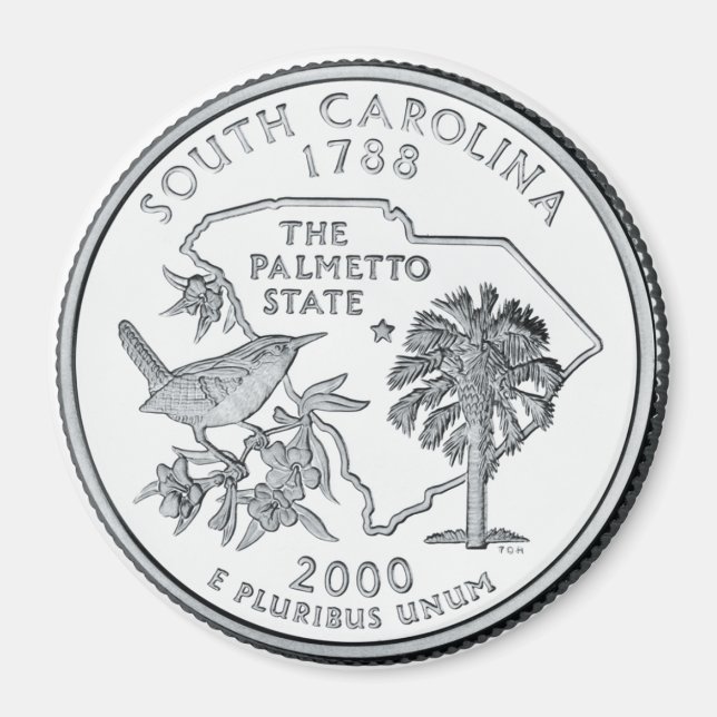 2000 South Carolina Staat Quarter Magnet (Vorne)