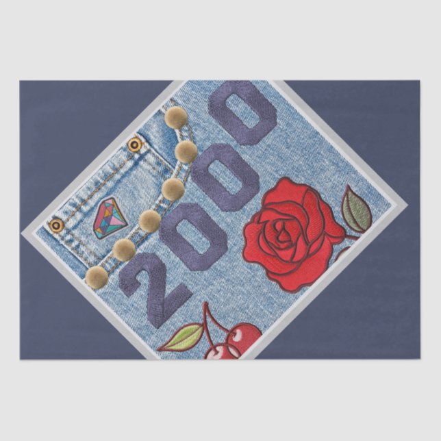 2000 Vintage Poster Geburtstag oder Wiedersehen Seidenpapier (Vorderseite)