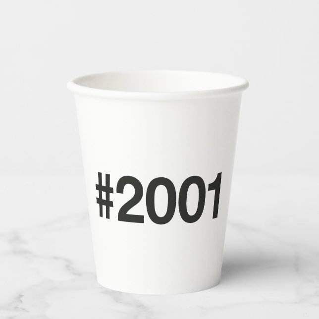 2001 Hashtag 24 Geburtstag Jahrestag Pappbecher (Vorderseite)