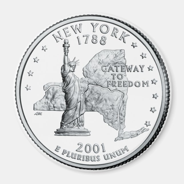 2001 New York Staat Quarter Magnet (Vorne)
