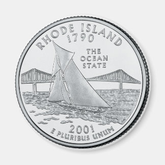 2001 Rhode Island Staat Quarter Magnet