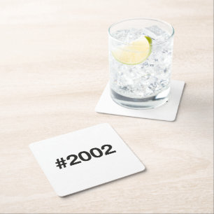 2002 Hashtag 23 Geburtstag Rechteckiger Pappuntersetzer