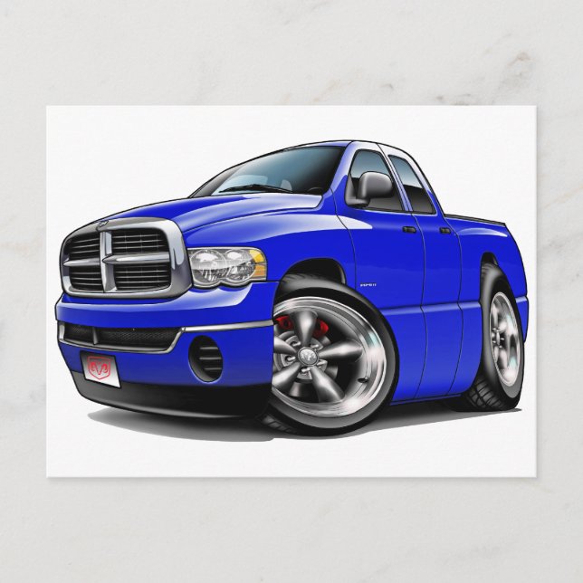2003-08 Ram Quad Blue Truck Postkarte (Vorderseite)