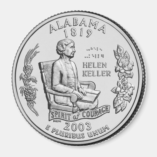 2003 Alabama Staat Quarter Magnet (Vorne)