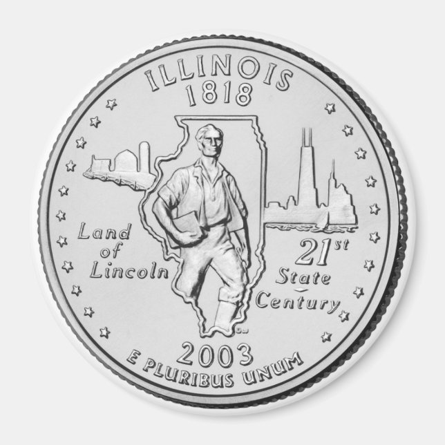 2003 Illinois Staat Quarter Magnet (Vorne)