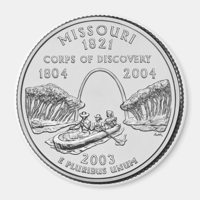 2003 Missouri Staat Quarter Magnet (Vorne)