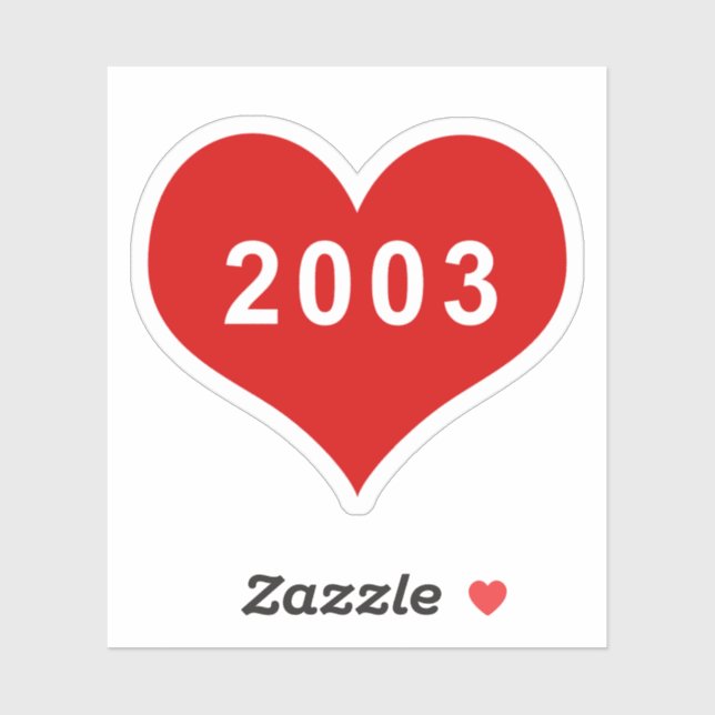 2003 Rotes Liebe Herz Vinyl Sticker (Blatt)