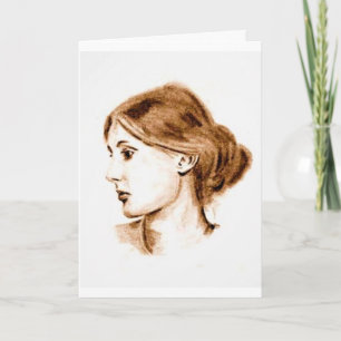 2004 Bleistiftzeichnung von Virginia Woolf Karte  