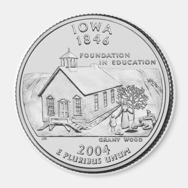 2004 Iowa Staat Quarter Magnet (Vorne)