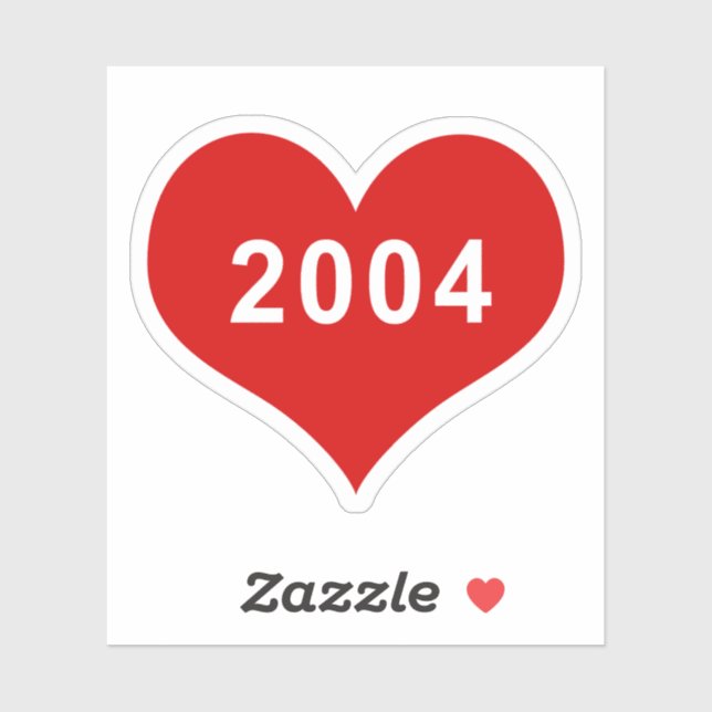2004 Rotes Liebe Herz Vinyl Sticker (Blatt)