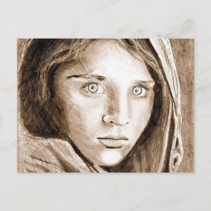 2004 Stift Portrait ... Ausgestoßen ... Sepiaton Postkarte