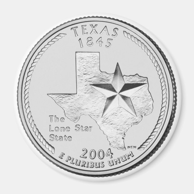 2004 Texas Staat Quarter Magnet (Vorne)