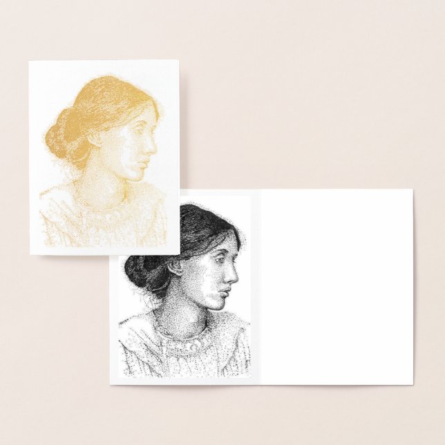2004 Zeichn von Virgina Woolf Gold Foil Folienkarte (Anzeige)