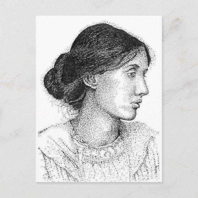 2004 Zeichn von Virgina Woolf Postkarte (Vorderseite)