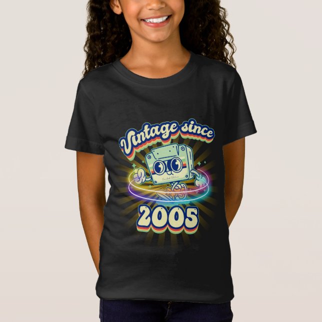 2005 Geboren Retro Vibes Cassette Tape 20. Geburts T-Shirt (Vorderseite)