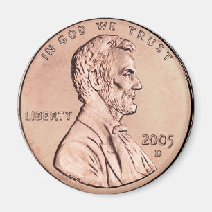 2005 Lincoln Memorial 1 Cent Kupfermünze Geld Magnet